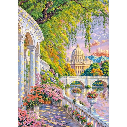 TangComplete - Puzzles 1000 Teile für Erwachsene Puzzles für Erwachsene 1000 Teile Puzzle Herausforderendes Spiel für das Ganze für Frauen, Geschenke für Männer, Thema: Kirche im Frühling von TangComplete