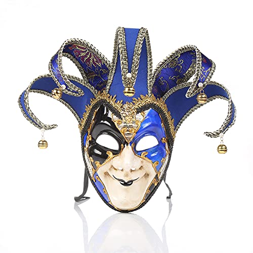TangDao Venezianische Maske Männer Karnevalsmaske Frauen Maskerade Gesichtsmaske Geeignet für Halloween-Party-Karneval (Stil 1, Blau) von TangDao