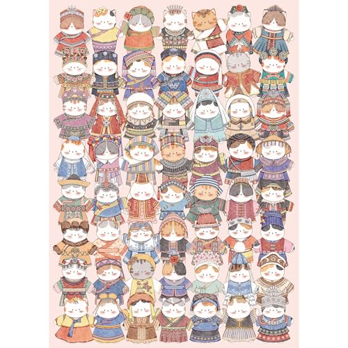 TangMosaic Feline Modenschau Puzzle, 1000 Teile Puzzle für Erwachsene, Impossible Hard Hard Hard Challenging Puzzles für Erwachsene 1000 Teile, Home Decoration Puzzle, Interlock Perfectly No Dust von TangMosaic