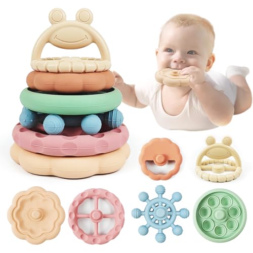 Tangdudu 6 Stück Stapelturm aus Silikon, Beißspielzeug für Babys, Beißring Baby, Baby Stapelspielzeug, Montessori Baby-Geschenk, Beißspielzeug Pädagogisches Lernen Stapelring Spielzeug für Babys Tangdudu 6 Stück Stapelturm aus Silikon, Beißspielzeug für Babys, Beißring Baby, Baby Stapelspielzeug, Montessori Baby-Geschenk, Beißspielzeug Pädagogisches Lernen Stapelring Spielzeug für Babys von Tangdudu