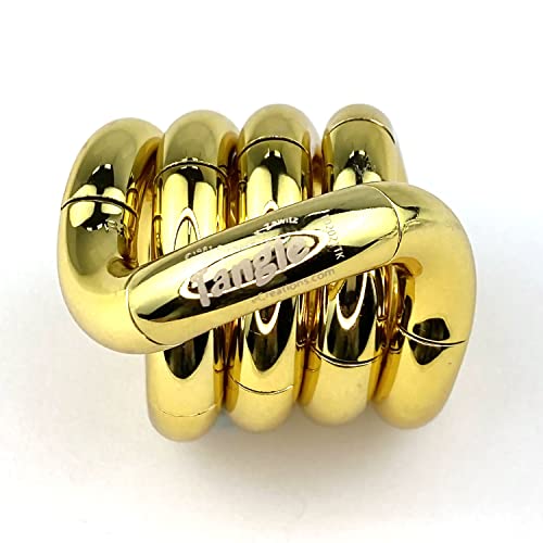 TANGLE Jr Metallic (Gold) - Echtes Fidget Toys Sensorisches Spielzeug - Twisty Fidget Toy Tangle Fidgets für Kinder und Erwachsene - Fidget Toy für Schule - Geschenk für Teenager und Erwachsene von Tangle