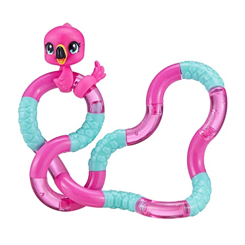 Tangle 8502 Fidget Toy Junior Pets Serie mit Tierfigur Flamingo, Antistress Finger Spielzeug, fördert Feinmotorik, beliebig dreh- und kombinierbar, Motorikspielzeug für Kinder ab 3 Jahre, Rosa / Blau von Tangle