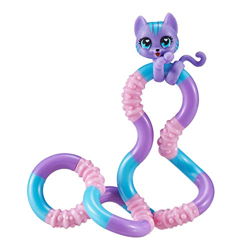 Tangle 8503 Fidget Toy Junior Pets Serie mit Tierfigur Katze, Antistress Finger Spielzeug, fördert Feinmotorik, beliebig dreh- und kombinierbar, Motorikspielzeug für Kinder ab 3 Jahre, Lila / Rosa von Tangle