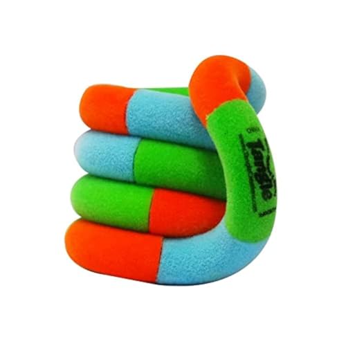 Tangle Jr. Fuzzies – Orange/Grün/Blau – Fidget-Spielzeug für Kinder – verdrehtes sensorisches Spielzeug – in offizieller Box von Tangle