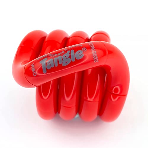 Tangle Jr. Solid Red – echtes Tangle Fidget – Fidget Spielzeug für Kinder und Erwachsene von Tangle