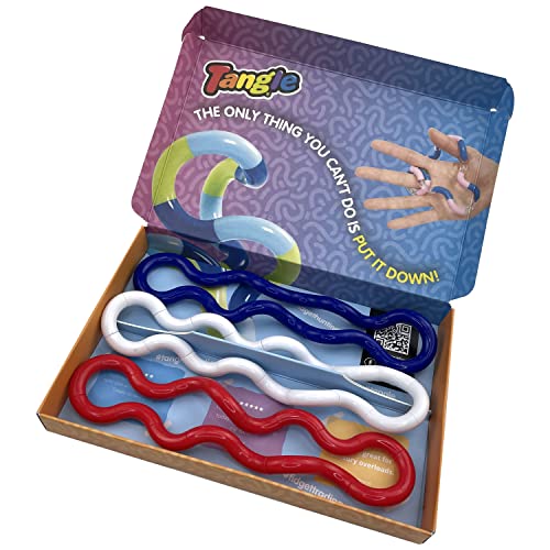Tangle Jr. Solid Series | Box mit 3 | Patriot Kit | FIDGET TO FOCUS | Fidget-Spielzeug für Kinder | ab 3 Jahren | Drehsensorisches Spielzeug | ideal für Feinmotorik | in offizieller Box Tangle Jr. Solid Series | Box mit 3 | Patriot Kit | FIDGET TO FOCUS | Fidget-Spielzeug für Kinder | ab 3 Jahren | Drehsensorisches Spielzeug | ideal für Feinmotorik | in offizieller Box von Tangle