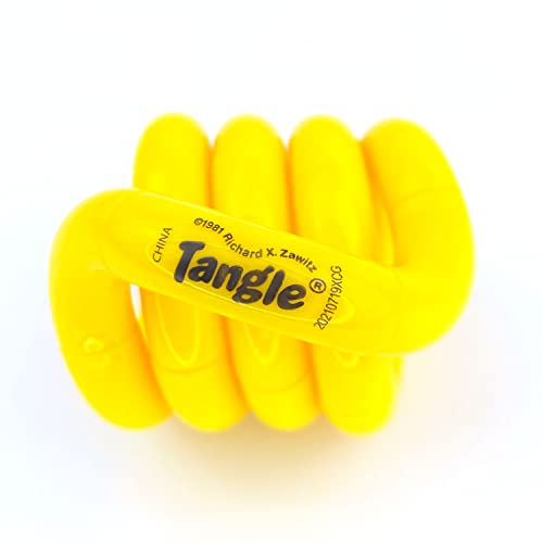 Tangle Jr. Solid Yellow – echtes Fidget – Fidget Spielzeug für Kinder und Erwachsene von Tangle
