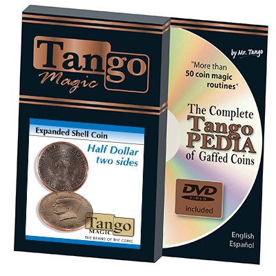 Expanded Shell Half Dollar (Two Sided w/DVD)D0006 by Tango - Trick von Tango Magic