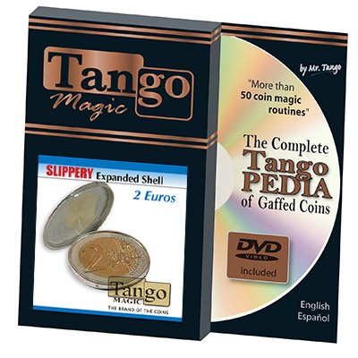Slippery Expanded Shell (2 Euro Coin w/DVD) by Tango -Trick (E0069) von Tango Magic