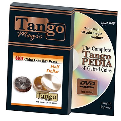 Slot Okito Coin Box Brass Half Dollar (w/DVD)(B0019)by Tango -Trick von Tango Magic