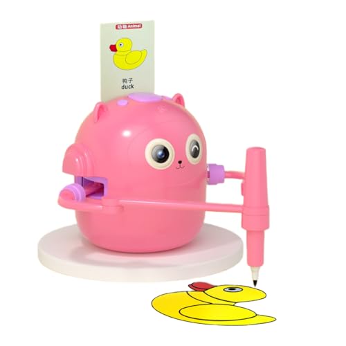 Tangxi Zeichnen von Roboter für Kinder, Interaktiver Bildungsroboter mit 100 Karten und 2 Stiften, Montessori Bildungsspielzeug mit Sprachinteraktion von Tangxi