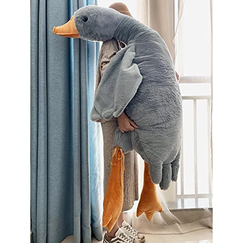 Tanha Gans Kuscheltier, Kuscheltier Gans, XXL Kuscheltier Plushie, Kawaii Kuscheltier Plush, Ente Kuscheltier, Großes Gänse-Stofftier (Den grauen., 190cm) von Tanha