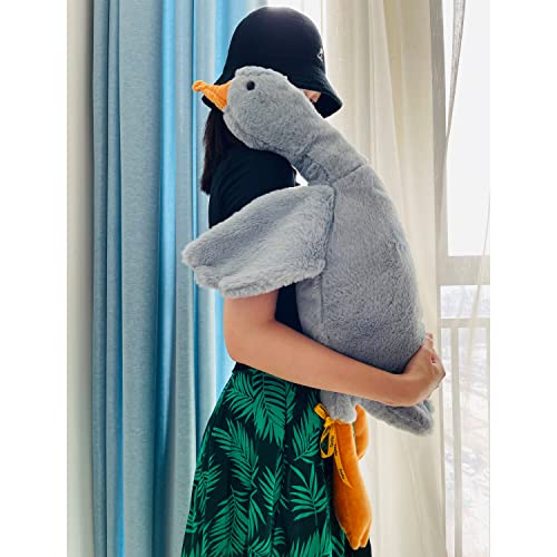 Tanha Gans Kuscheltier, Kuscheltier Gans, Kuscheltier Plushie, Kawaii Kuscheltier Plush, Ente Kuscheltier, Großes Gänse-Stofftier (Den grauen., 90cm) von Tanha