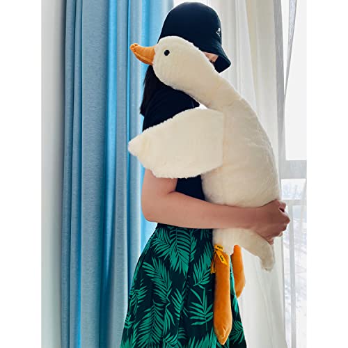 Tanha Gans Kuscheltier, Kuscheltier Gans, XXL Kuscheltier Plushie, Kawaii Kuscheltier Plush, Ente Kuscheltier, Großes Gänse-Stofftier (Weib, 90cm) von Tanha