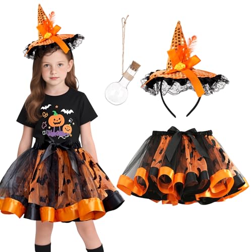 Hexenkostüm Kinder mit Hexenhut-Stirnband & Zaubertrank Flasche,Halloween Kostüm Mädchen Hexe Tutu Rock Hexen Kostüm Kinder,4-9 Jahre Witch Costume Hexen Haarreif Hexenrock für Halloween Karneval Hexenkostüm Kinder mit Hexenhut-Stirnband & Zaubertrank Flasche,Halloween Kostüm Mädchen Hexe Tutu Rock Hexen Kostüm Kinder,4-9 Jahre Witch Costume Hexen Haarreif Hexenrock für Halloween Karneval von Tankermo