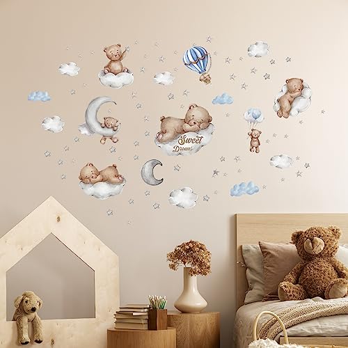 Tanlaby Teddybär auf der Wolke Wandtattoo Mond Stern Heißer Luftballon Wandsticker Sweet Dream Wandaufkleber für Kinder Babyzimmer Wohnzimmer Schlafzimmer Kinderzimmer Hause Wanddekoration Tanlaby Teddybär auf der Wolke Wandtattoo Mond Stern Heißer Luftballon Wandsticker Sweet Dream Wandaufkleber für Kinder Babyzimmer Wohnzimmer Schlafzimmer Kinderzimmer Hause Wanddekoration von Tanlaby