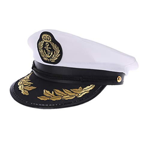 Tanmo Captain-Mütze für Erwachsene, Marineblau, für Party, Cosplay, Matrosenmütze, Weiß Tanmo Captain-Mütze für Erwachsene, Marineblau, für Party, Cosplay, Matrosenmütze, Weiß von Tanmo