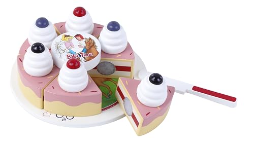 tanner DER KLEINE KAUFMANN TANNER Deco - Torte Bibi und Tina zum schneiden aus Holz, Zubehör für Kaufmannsladen, lebensmittelechtes Design, 0962.0 von tanner DER KLEINE KAUFMANN TANNER Deco