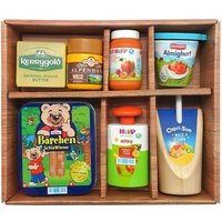 Kaufladen-Set aus Holz mit 7 Markenminiaturen von Tanner