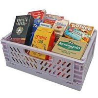 TANNER 00330.7 MiniKlappbox in Flieder bestückt mit vielen Markenminiaturfaltschachteln von Tanner