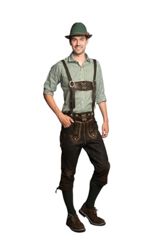 Tannhäuser 0108-8036-56 Starnberg Lang Lederhose, Dunkelbraun, 56 von Tannhäuser