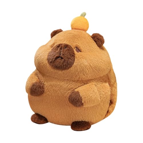 Capybara Plüschtier, Capybara | Weiches und kuscheliges Capybara-Kissen mit orangefarbenem Hut – niedliche Capybara-Plüschfigur mit Taschen für die Hände für Bett, Sofa, Wohnzimmer Capybara Plüschtier, Capybara | Weiches und kuscheliges Capybara-Kissen mit orangefarbenem Hut – niedliche Capybara-Plüschfigur mit Taschen für die Hände für Bett, Sofa, Wohnzimmer von Tanxemery