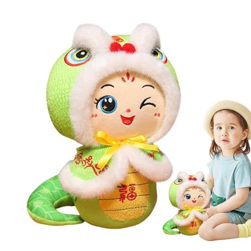 Chinesische Schlange Plüschpuppe, Chinesische Schlange Plüschtier, Lucky 2025 Chinesische Neujahrsschlange Maskottchen Plüschtier Plüschtier Silvester-Schlange Plüschpuppe Dekoration von Tanxemery