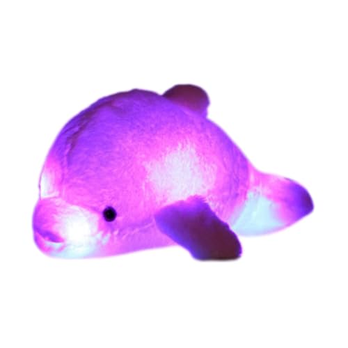 Leuchtendes Delphin Plüschtier Delfin Plüschtier Delfin LED Plüschtier | Niedliches Plüschtier | Niedliches Plüschtier Induktion Shiny Delfin Plüschtier Leuchtspielzeug bunt von Tanxemery