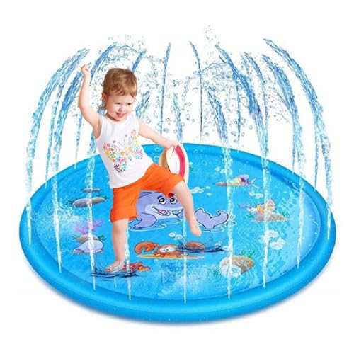 Sprinkler Matte - Wasserspielplatz Mit Meerestieren | Tragbare rutschfeste Wassermatte Für Garten Park Spielzeit Outdoorspaß Sprinkler Matte - Wasserspielplatz Mit Meerestieren | Tragbare rutschfeste Wassermatte Für Garten Park Spielzeit Outdoorspaß von Tanxemery