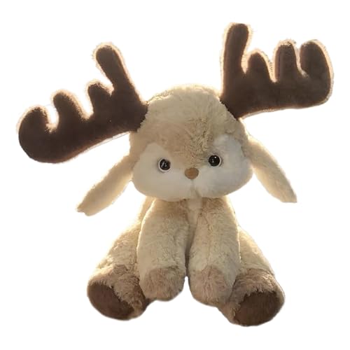 Tanxemery Hirschtier aus Plüsch, Hirschspielzeug aus Plüsch – Plüschtier Plushie Rentier Plüschpuppe | Tierüberwurf aus hautfreundlichem Plüsch, für Schlafzimmer, Tisch, Wohnzimmer von Tanxemery