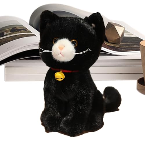 Tierspielzeug aus Plüsch, Spielzeug aus Baumwolle | Katze aus Plüsch mit niedlichem Aussehen, realistisches Plüschtier, beruhigende Plüschkissen, Spielzeug für Familie, Freunde und Tierspielzeug aus Plüsch, Spielzeug aus Baumwolle | Katze aus Plüsch mit niedlichem Aussehen, realistisches Plüschtier, beruhigende Plüschkissen, Spielzeug für Familie, Freunde und von Tanxemery