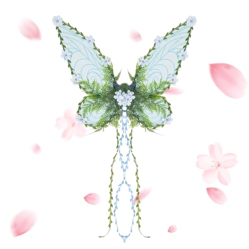 Feenflügel Für Mädchen - Feenkostüm mit Ranken,Festzubehör Für Bühnenauftritte Party Weihnachten Halloween Karneval Makeup Feenflügel Für Mädchen - Feenkostüm mit Ranken,Festzubehör Für Bühnenauftritte Party Weihnachten Halloween Karneval Makeup von Tanxier