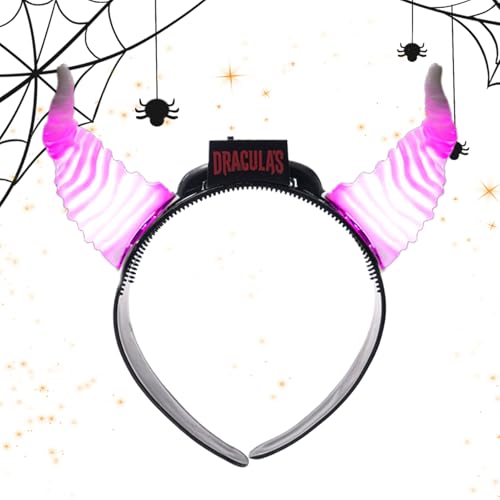 Kostüm Hörner Kopfband | Halloween Kopfschmuck mit LED Beleuchtung - Kopfbedeckung Für Party Tanz Kinder Erwachsene Tänzer Fotoshooting Geburtstag Karneval von Tanxier