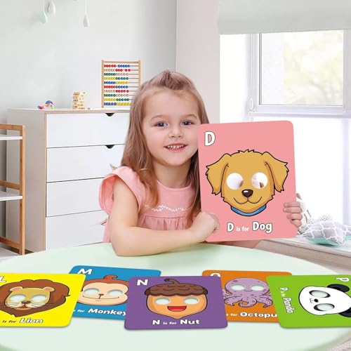 Lernkarten - Pädagogische Lernkarten mit Tierbuchstaben für Kinder von 3 bis 5 Jahren | Spielzeug Interaktives Lernspiel für Reisen, Geburtstage, Autofahrten, Hausunterricht, Kindergarten, von Tanxier