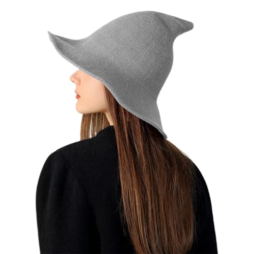Tanxier Hexenhut Für Halloween | Gestrickter Spitzhut Für Damen Kostümzubehör,Atmungsaktive Kopfbekleidung Zum Verkleiden Für Herren Damen Erwachsene Maskerade Fest Veranstaltung von Tanxier