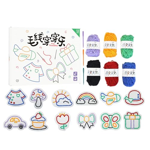 Tanxier Kids Sewing Kit, Kinderschnürkarten,Handgefertigte Schnürung Nähkit - Nicht gewebte Muster, Lernaktivitäten, Bildungsstickspiele, Feinmotorikspiel für und Mädchen Tanxier Kids Sewing Kit, Kinderschnürkarten,Handgefertigte Schnürung Nähkit - Nicht gewebte Muster, Lernaktivitäten, Bildungsstickspiele, Feinmotorikspiel für und Mädchen von Tanxier