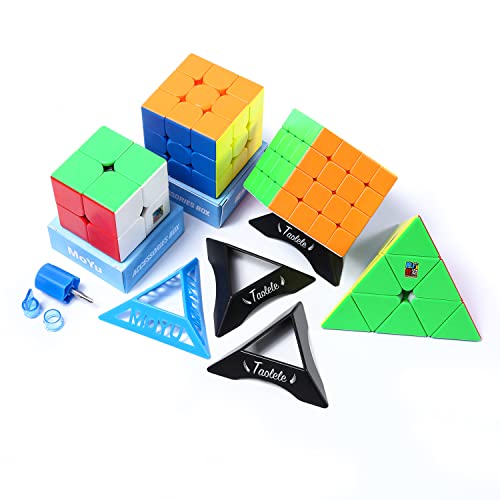 Zauberwürfel Sets, MOYU Meilong M Speed Cube 2x2 3x3 4x4 Pyramide Magnetisch Geschwindigkeitswürfel Puzzle Würfel Denksportaufgaben für Kinder Erwachsene Jungen Mädchen Geschenke von TaoLeLe