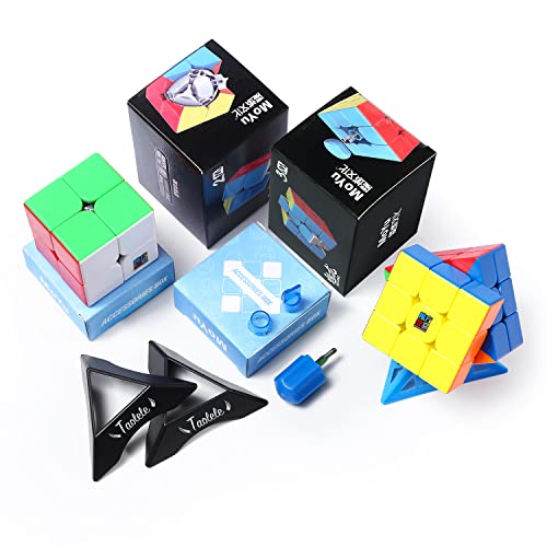 Zauberwürfel Sets, MOYU Meilong M Speed Cube 2x2 3x3 Magnetisch Geschwindigkeitswürfel Langlebig und Flexibel Puzzle Würfel Denksportaufgaben für Kinder Erwachsene Jungen Mädchen Geschenke von TaoLeLe