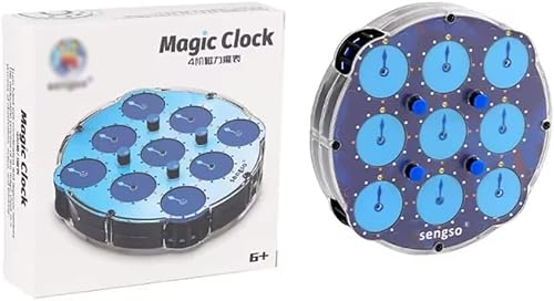 TaoLeLe ShengShou M Magic Clock Transpsarent Blue Speed Cube Block Fidget Cube Toy for Kids and Adult 3D Puzzle Magic Toy von TaoLeLe