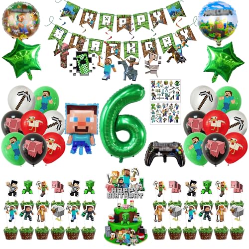 Geburtstagsdeko, 6 Jahre Geburtstagsdeko Junge, Folienballon Geburtstag, Temporäre Tattoos für Kinder, Tortenaufleger, Luftballons, Banner, Geburtstagsdeko Party Set für Jungen Kinder Geburtstagsdeko, 6 Jahre Geburtstagsdeko Junge, Folienballon Geburtstag, Temporäre Tattoos für Kinder, Tortenaufleger, Luftballons, Banner, Geburtstagsdeko Party Set für Jungen Kinder von TaoLiMuTX