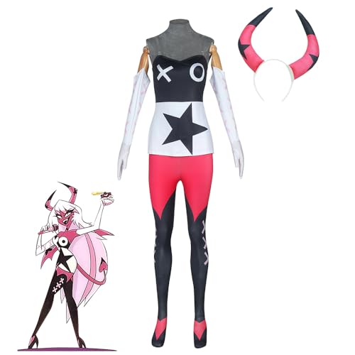 Taoyuany Hazbin Hotel Cosplay Adam The Exorcist Gewand Kostüm Verosika Cosplay Mieder + Strumpfhose, Karneval Halloween Kostüm Anime Cosplay Outfit von Taoyuany