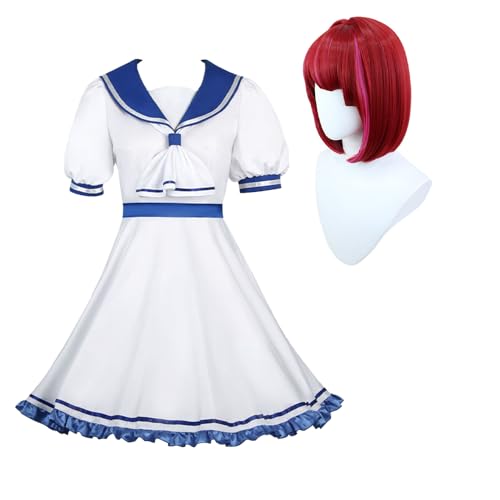 Taoyuany Oshi No Ko Cosplay Kana Arima Kostüm Damen Weiß Matrosenkleid Karneval Matrosen Outfit Anime JK School Uniform Für Halloween von Taoyuany