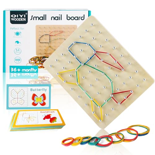 Taozoey Montessori Spielzeug, Kreatives Holz Geoboard, Vorschule Kinderspiele Motorikspielzeug, Geometriebrett Kinderspielzeug, Geschenkidee Für Junge Und Mädchen Ab 3 4 5 Jahren von Taozoey