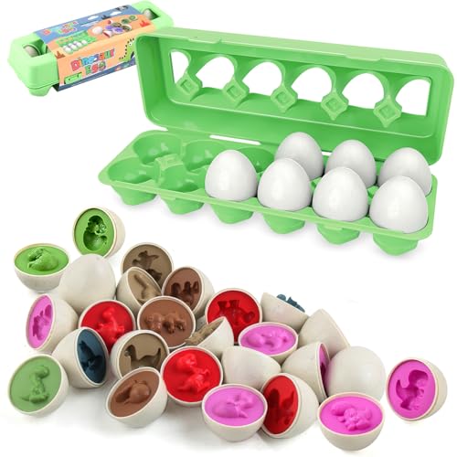 Taozoey Passende Eier, 12PCS ostergeschenke Kinder, Montessori Eier Spielzeug, Ostereier Plastik Farb und Formerkennung Sortierer Puzzle-Fähigkeiten Lernspielzeug für Kinder von Taozoey