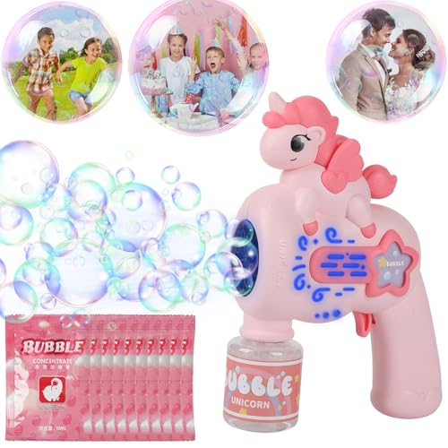 Taozoey Seifenblasenmaschine Kinder, Einhorn Seifenblasenpistole, LED-Licht Seifenblasen Pistole, Seifenblasenmaschine Elektrisch, Bubble Gun mit Seifenblasenlösung und Batterie Taozoey Seifenblasenmaschine Kinder, Einhorn Seifenblasenpistole, LED-Licht Seifenblasen Pistole, Seifenblasenmaschine Elektrisch, Bubble Gun mit Seifenblasenlösung und Batterie von Taozoey