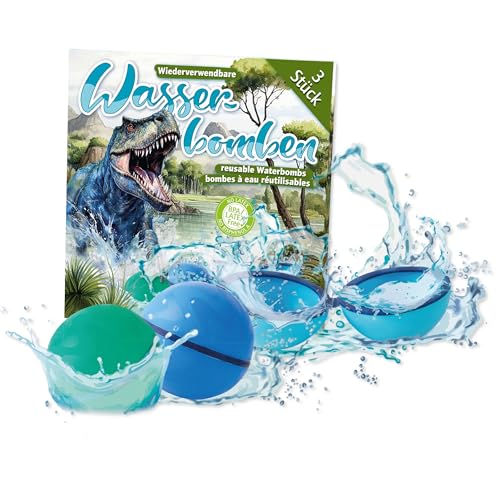 TapirElla Wasserballons 3er-Set – wiederverwendbar, Wasserbombe Silikon, Magnetverschluss, Dino Design, für Kinder & Erwachsene – Sommer Spielspaß für Garten, Pool & Outdoor Lutz Mauder von Tapirella