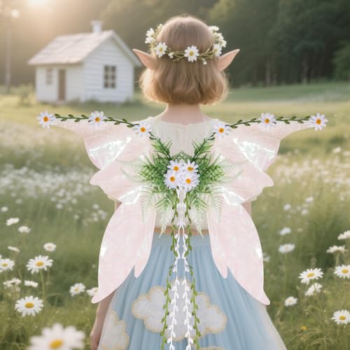 Feenflügel Erwachsene und Kinder, Schmetterlingsflügel Erwachsene und Kinder, Funkelnde Feenflügel mit Künstlichen Blumen, Ranken, für Halloween, Geburtstag, Weihnachten, Motto-Party-Zubehör (D) Feenflügel Erwachsene und Kinder, Schmetterlingsflügel Erwachsene und Kinder, Funkelnde Feenflügel mit Künstlichen Blumen, Ranken, für Halloween, Geburtstag, Weihnachten, Motto-Party-Zubehör (D) von Tarange