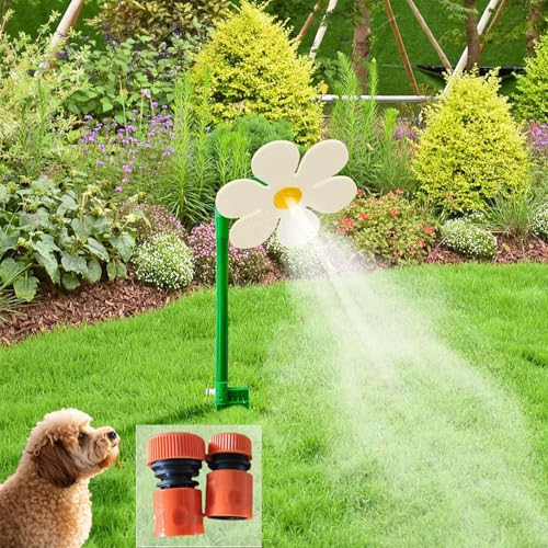 Wassersprinkler Kinder Outdoor, Crazy Daisy Rasensprenger Kinder, Wassersprinkler Tanzende Blume, Rasensprenger Wasserspielzeug mit Gartenschlauch Anschluss (Weiß) von Tarange