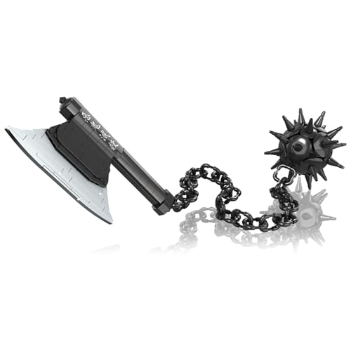 Tarcury Baustein Modellbausatz - Himejima Gyomei Waffe Stachelflegel & Axt 779 Teile, 101,3 cm Anime Schwert Katana Cosplay Sammlung Ausstellungsset von Tarcury