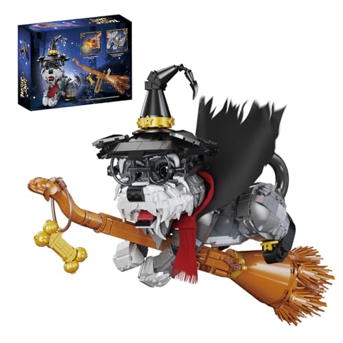 Tarcury Magic Dog Schnauzer Baukasten, 1298 Teile Bausteine, Besenstiel-Modellspielzeug für Alter 8+ von Tarcury